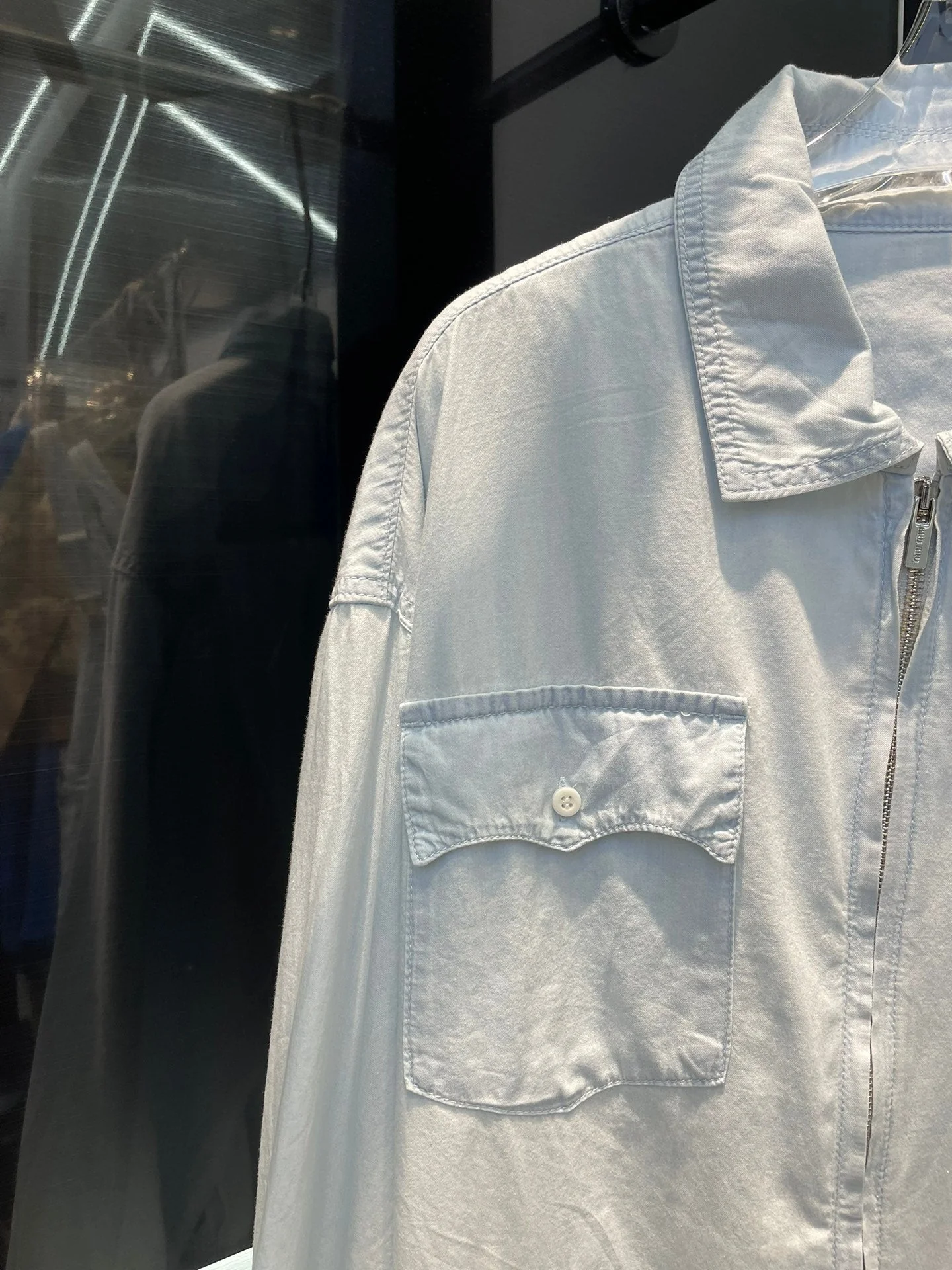 Light Blue Washed Denim Zipper Jacket - Ultra-Collectible