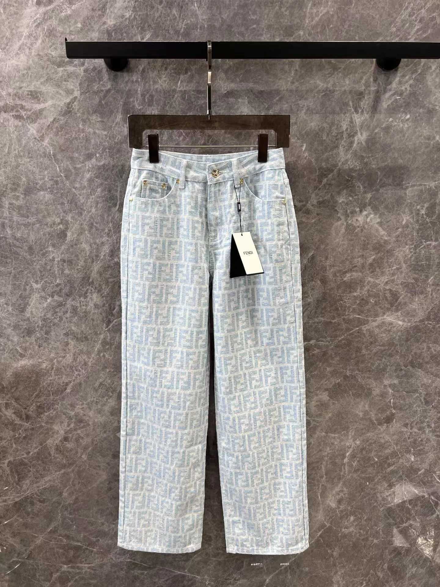 25ss light jacquard print straight jeans - Ultra-Collectible