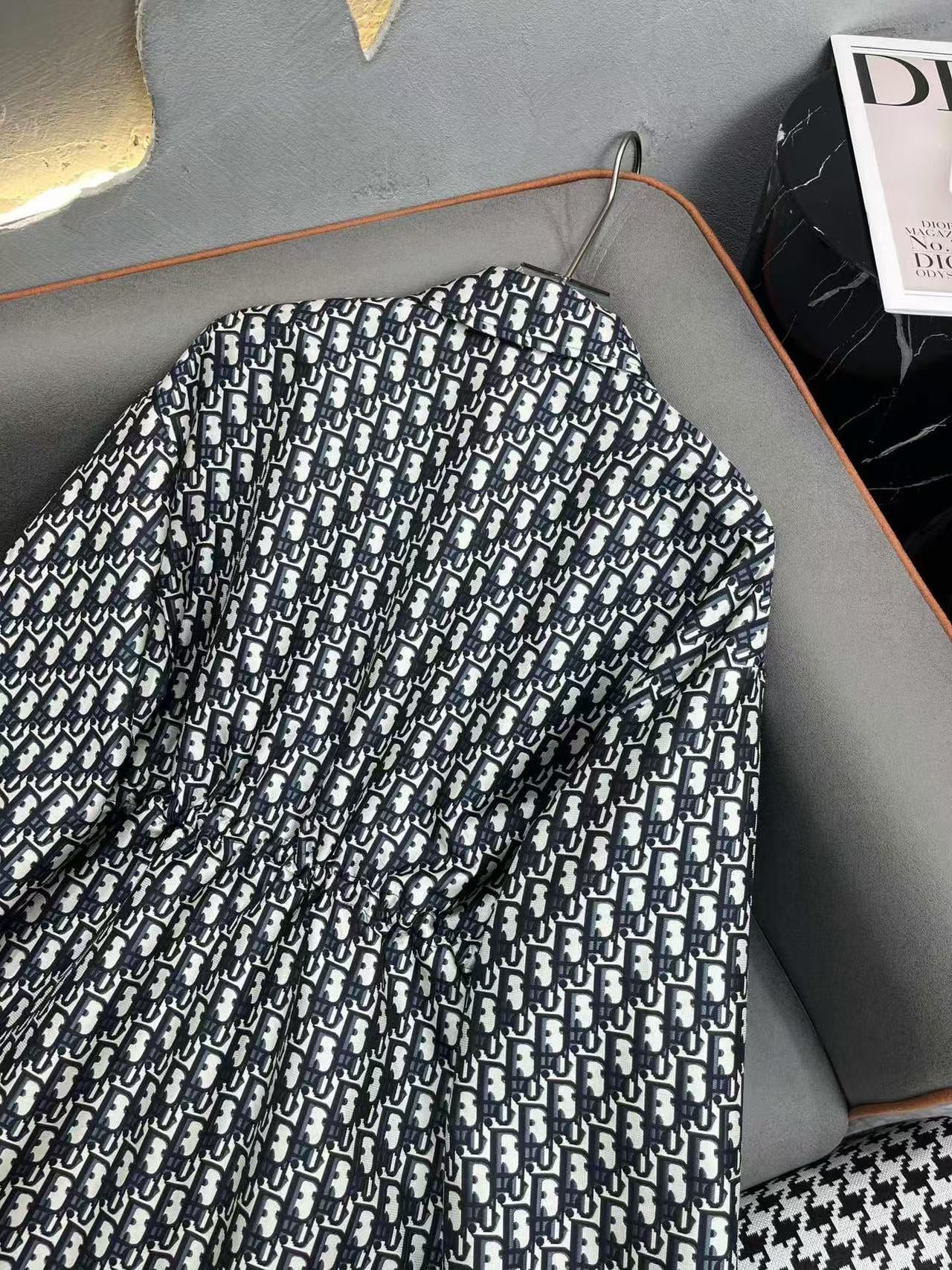 Lapel Zipper Long Sleeve Dress - Ultra-Collectible