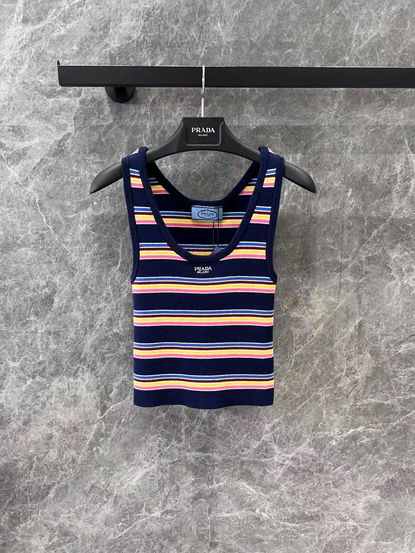 25ss Colorful Striped Knitted Vest - Ultra-Collectible