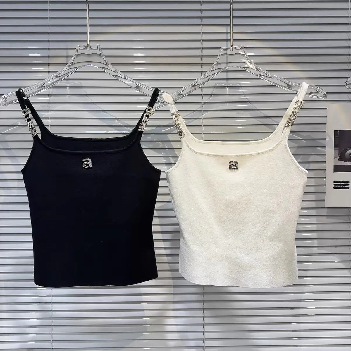 Rhinestone shoulder strap knitted suspender belt - Ultra-Collectible