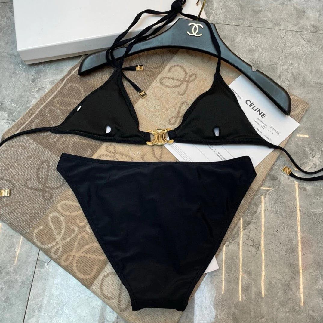 New sexy hot girl bikini swimsuit with big metal logo - Ultra-Collectible