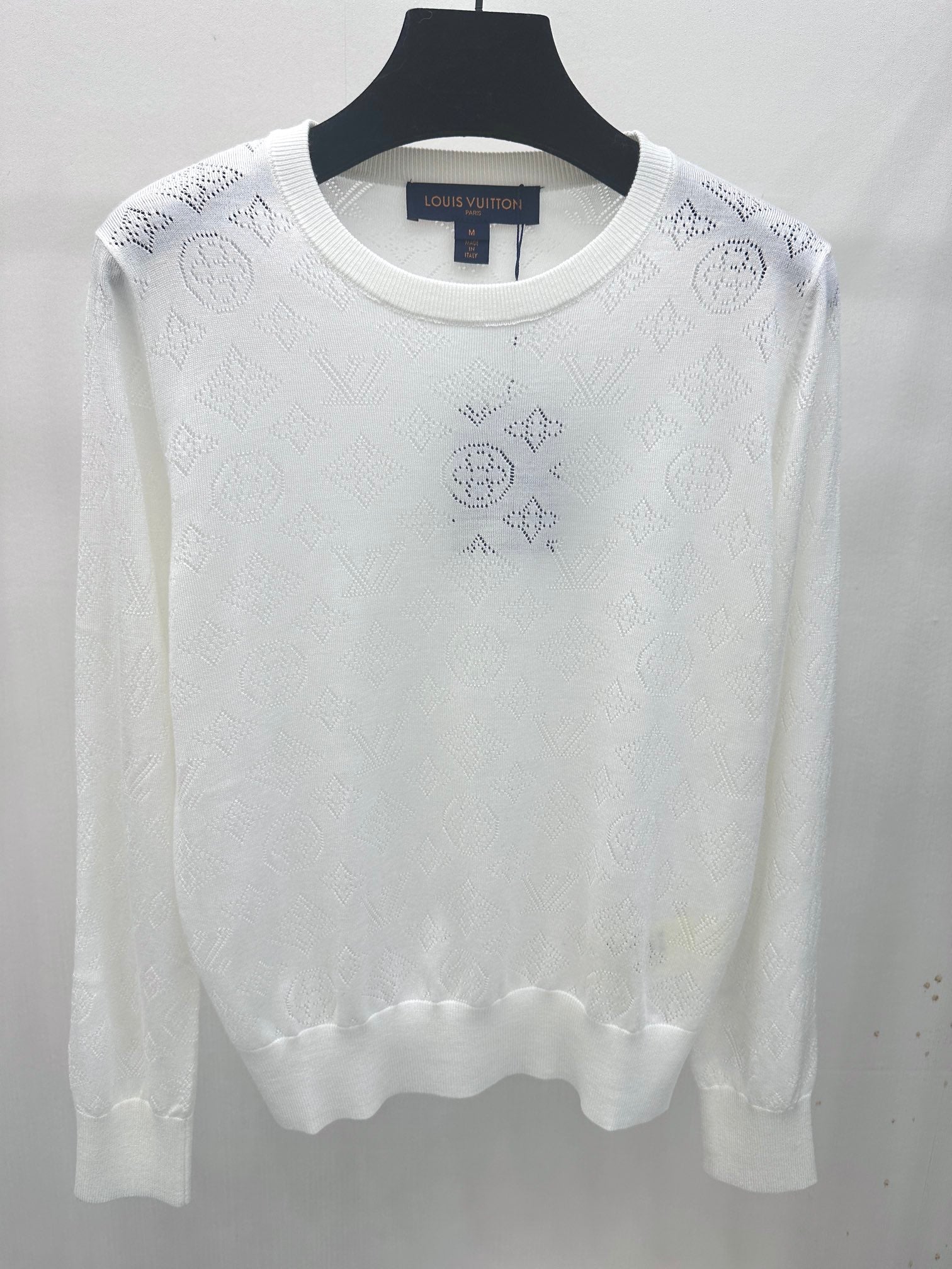 Hollow pattern knitted crew neck long sleeves - Ultra-Collectible