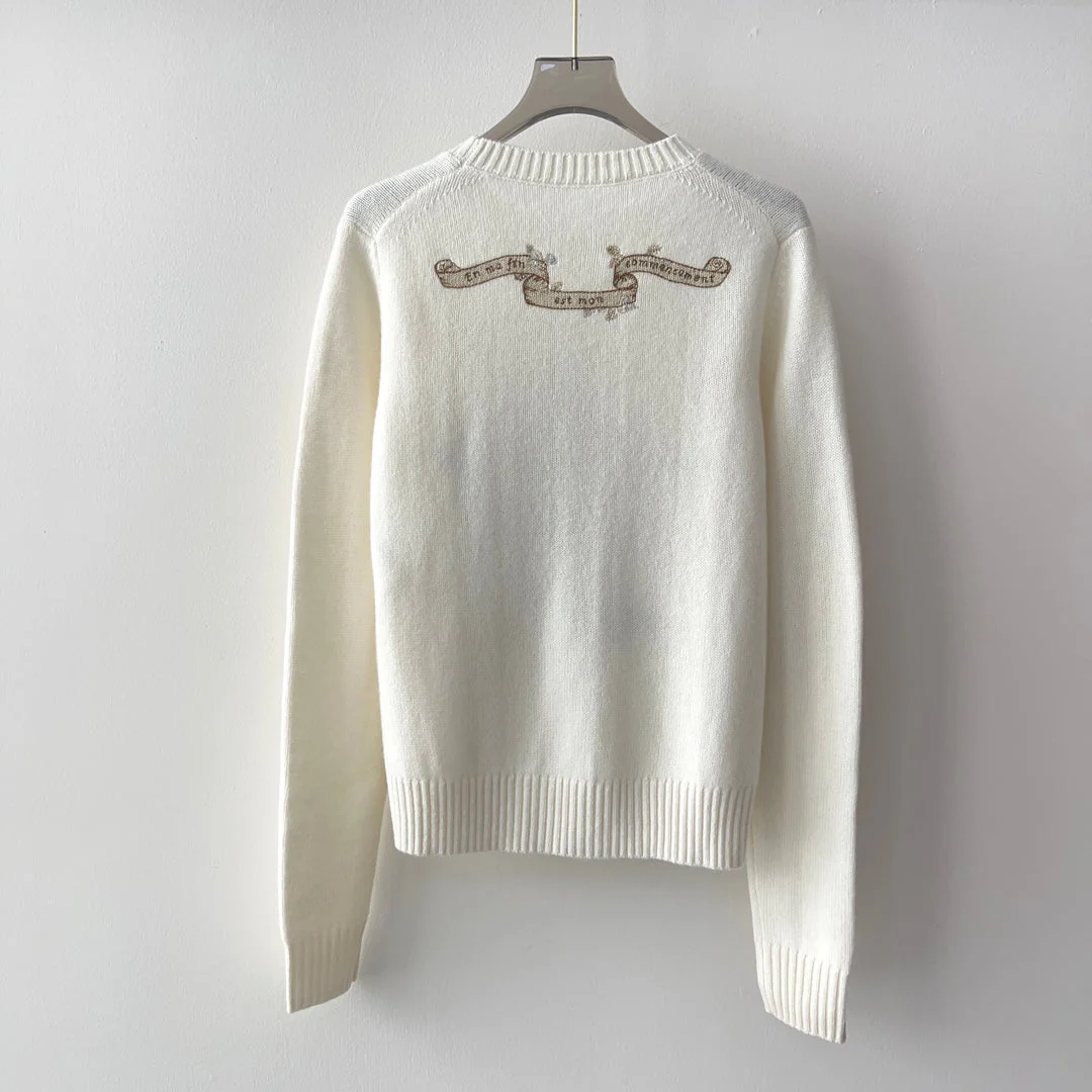 Cashmere sweater with lucky star embroidery - Ultra-Collectible