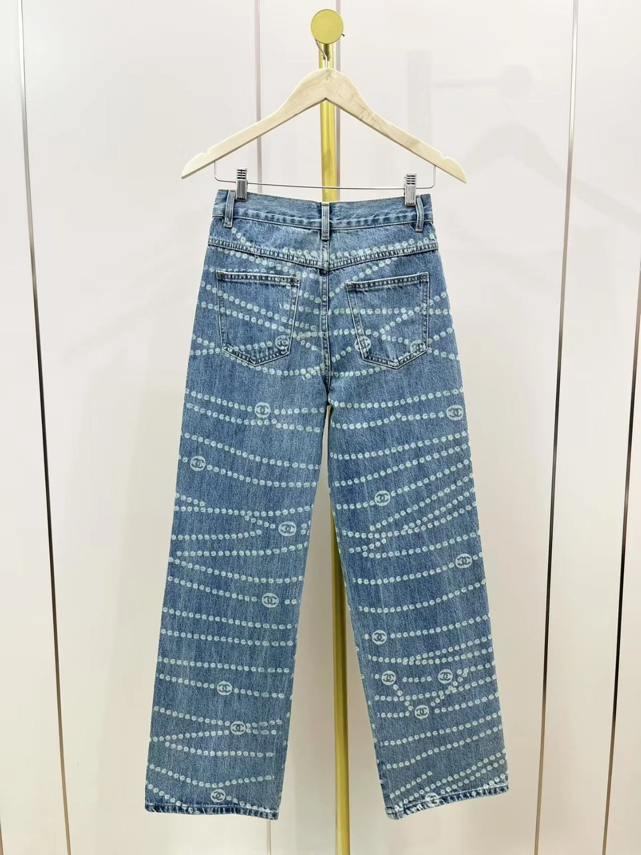 25ss spring and summer new heavy craftsmanship laser burnt distressed retro jeans - Ultra-Collectible