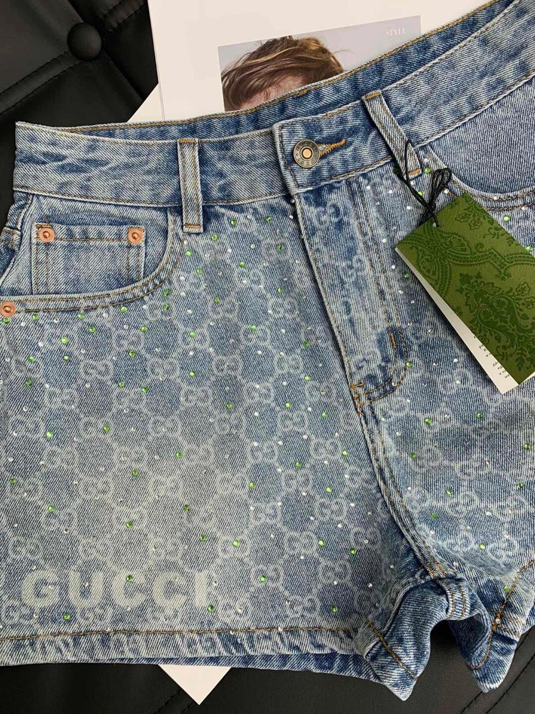 Rhinestone denim shorts - Ultra-Collectible