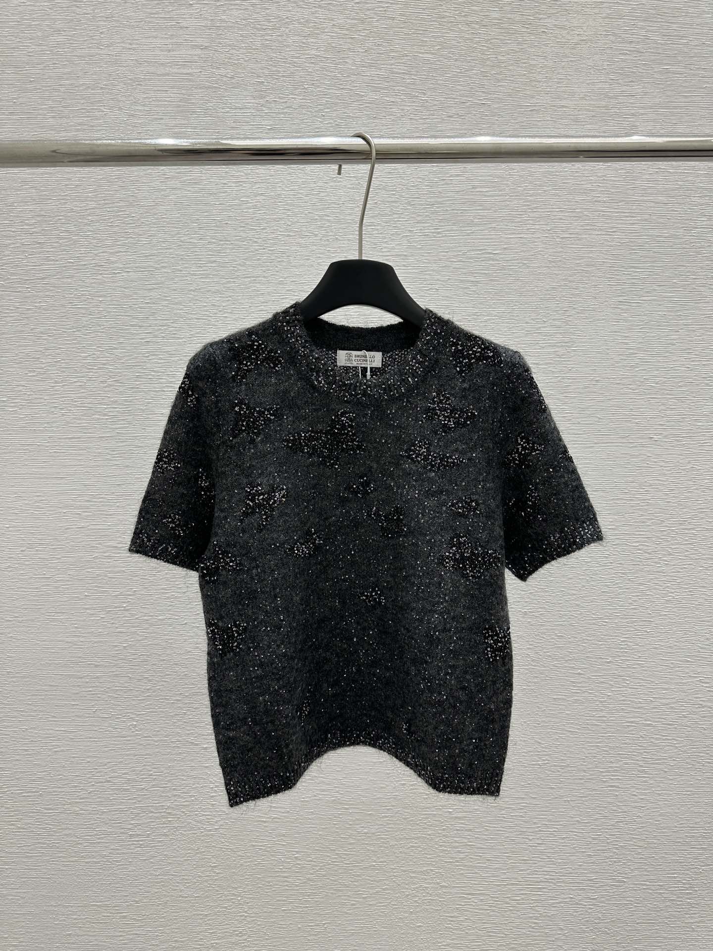 Sequin Butterfly Simple Knit Crewneck Sweater - Ultra-Collectible