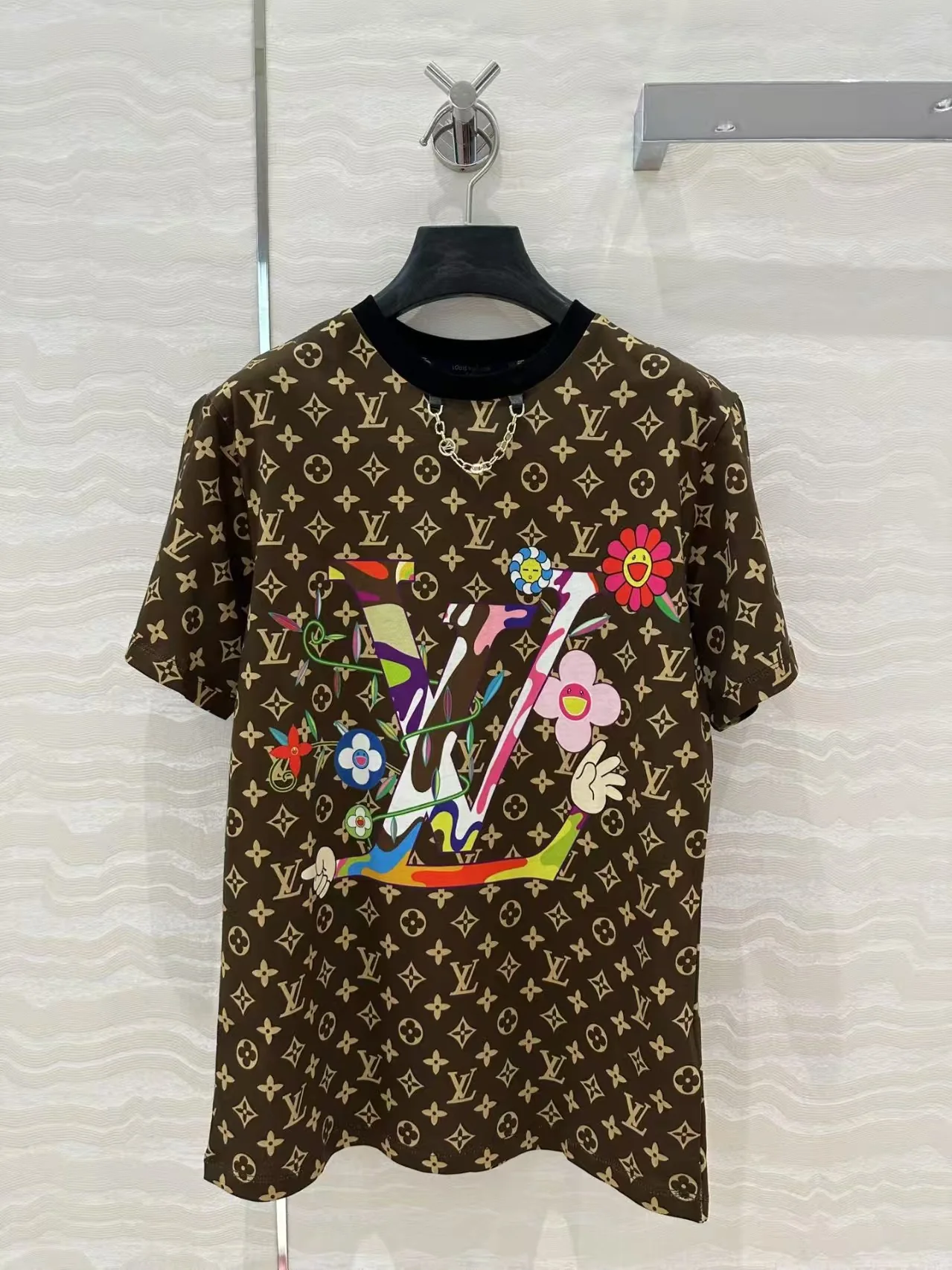 25SS Round neck printed chain T-shirt - Ultra-Collectible