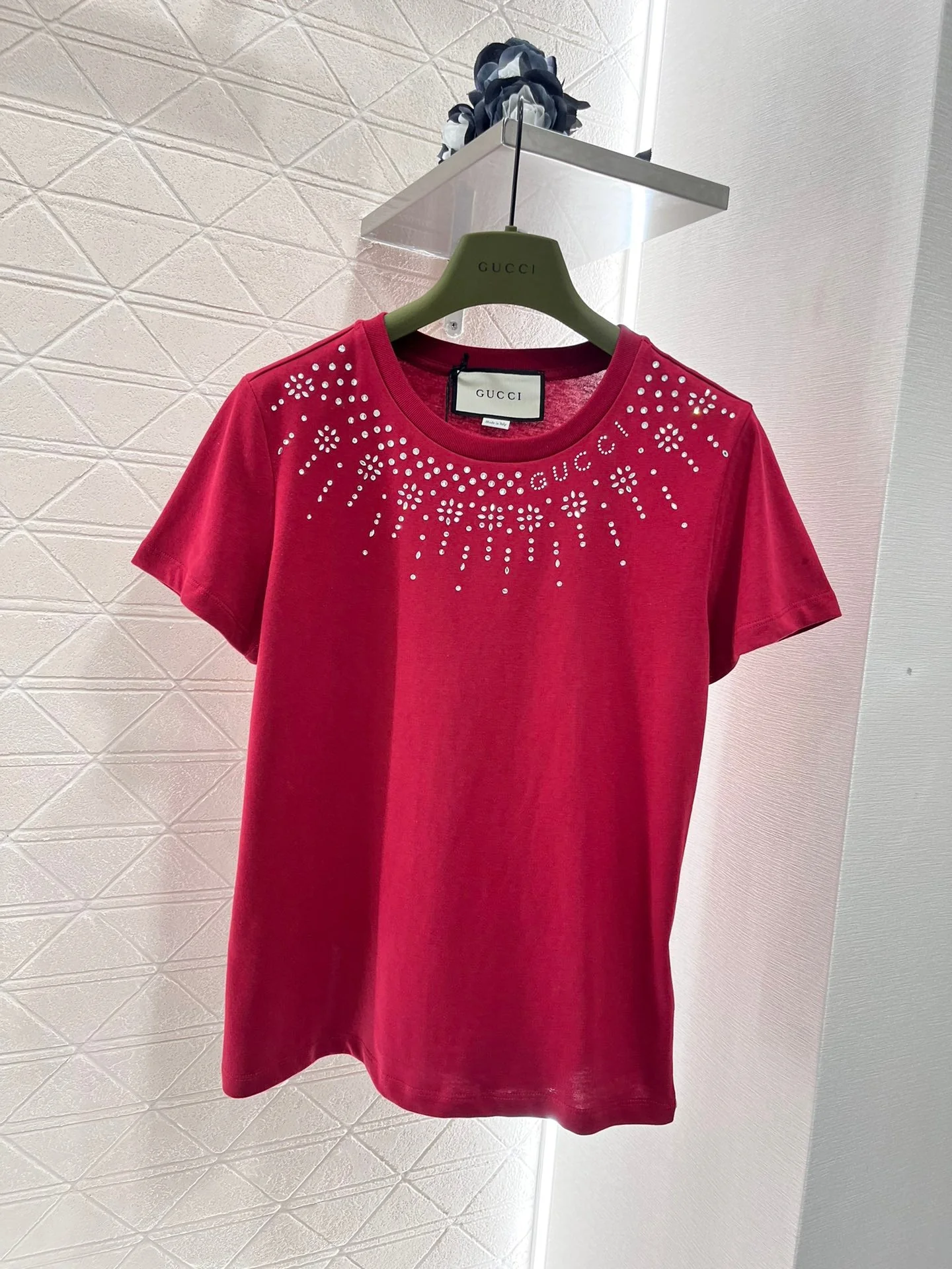 Round neck hot diamond short sleeve T-shirt - Ultra-Collectible