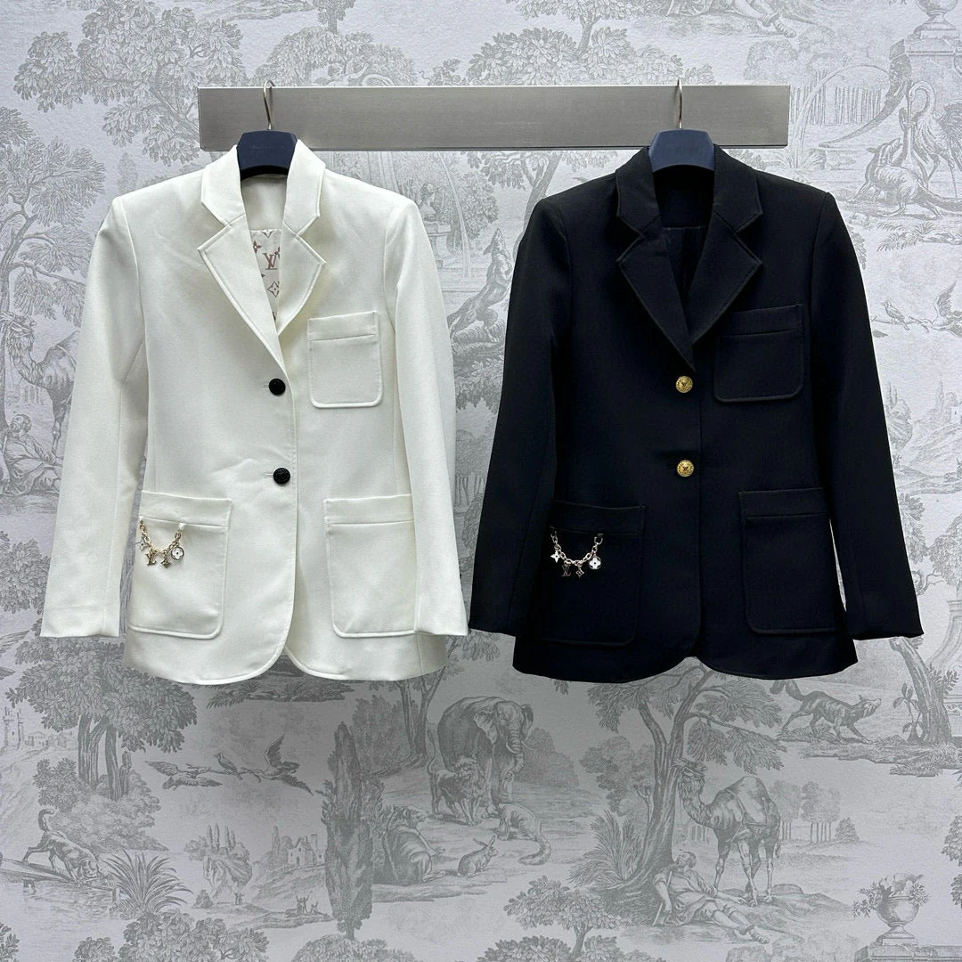 Blazer with logo hardware chain decoration - Ultra-Collectible