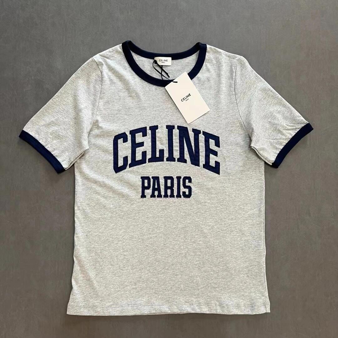 Contrast color appliqué embroidered short-sleeved T-shirt - Ultra-Collectible