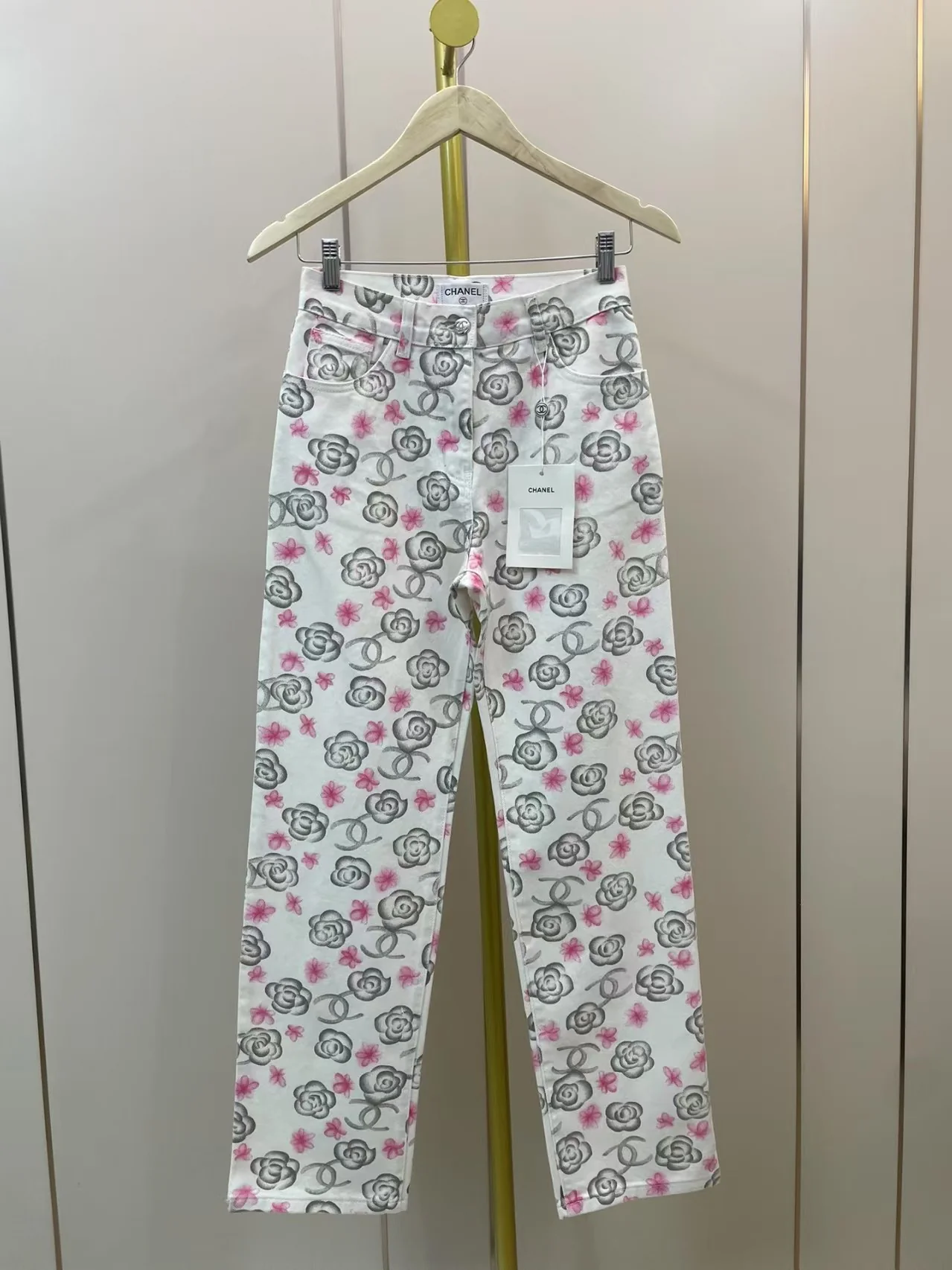25ss Painted Camellia Jeans - Ultra-Collectible