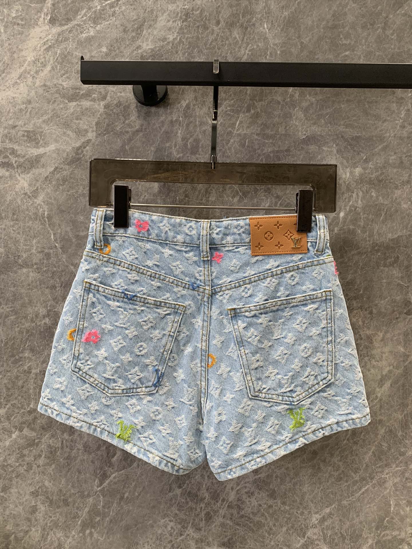 Allover logo jacquard denim shorts - Ultra-Collectible