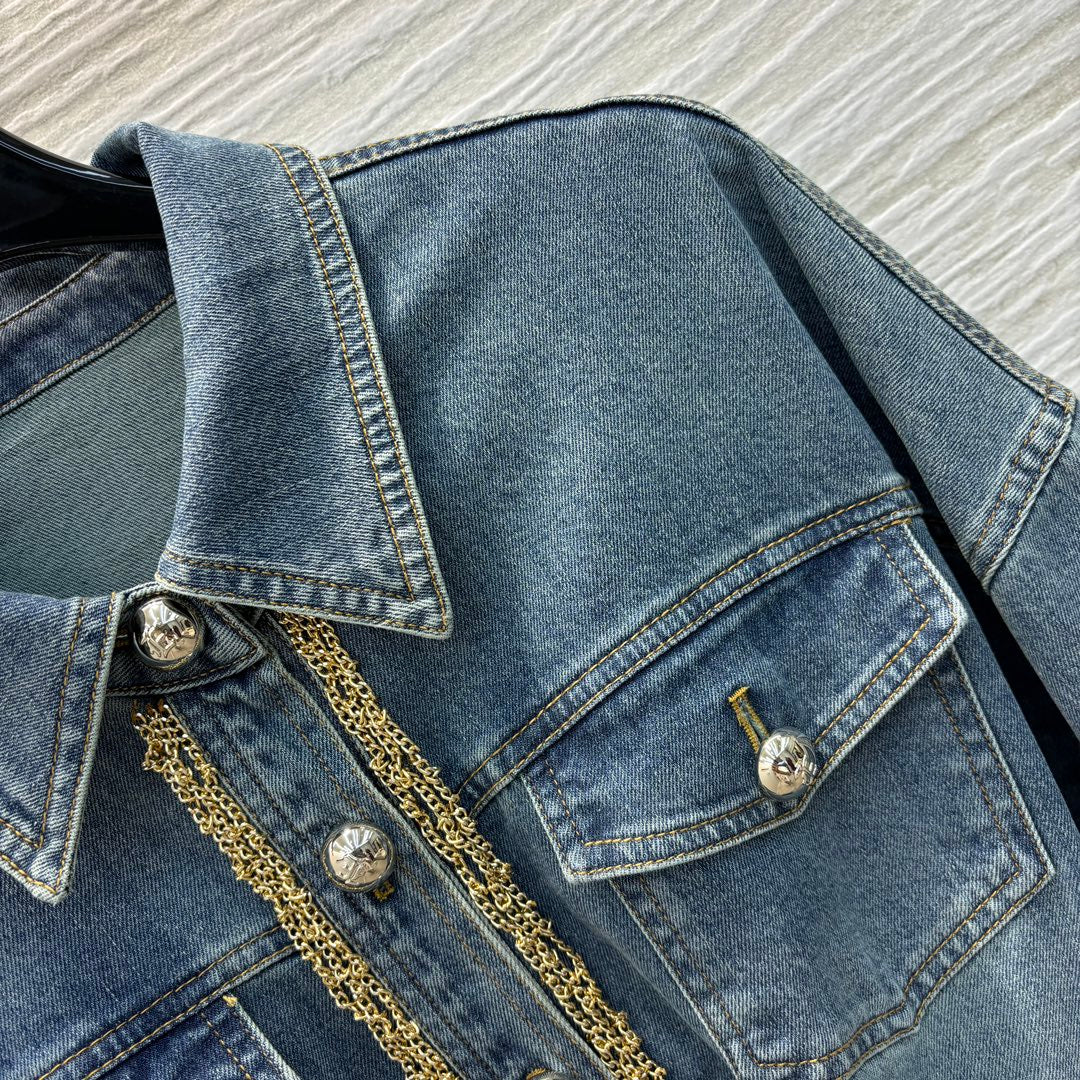 Lapel denim dress - Ultra-Collectible