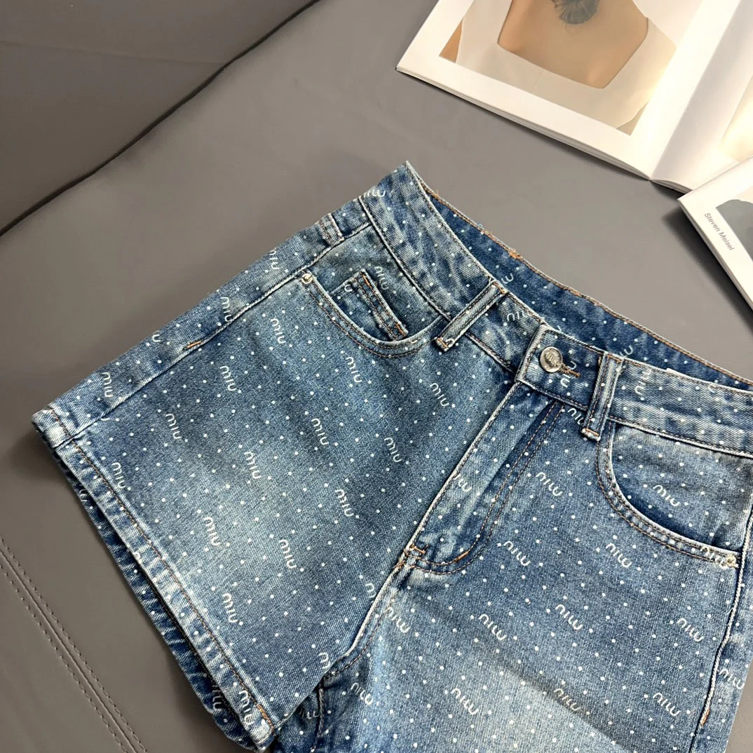 Polka dot denim shorts - Ultra-Collectible