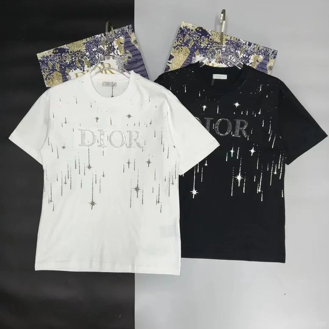 Embroidered cotton loose-fitting round neck short-sleeved T-shirt - Ultra-Collectible