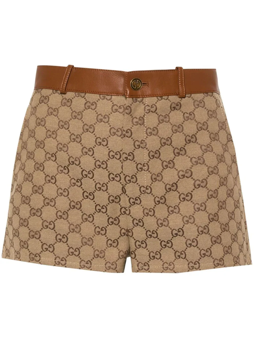 Canvas leather trim shorts - Ultra-Collectible