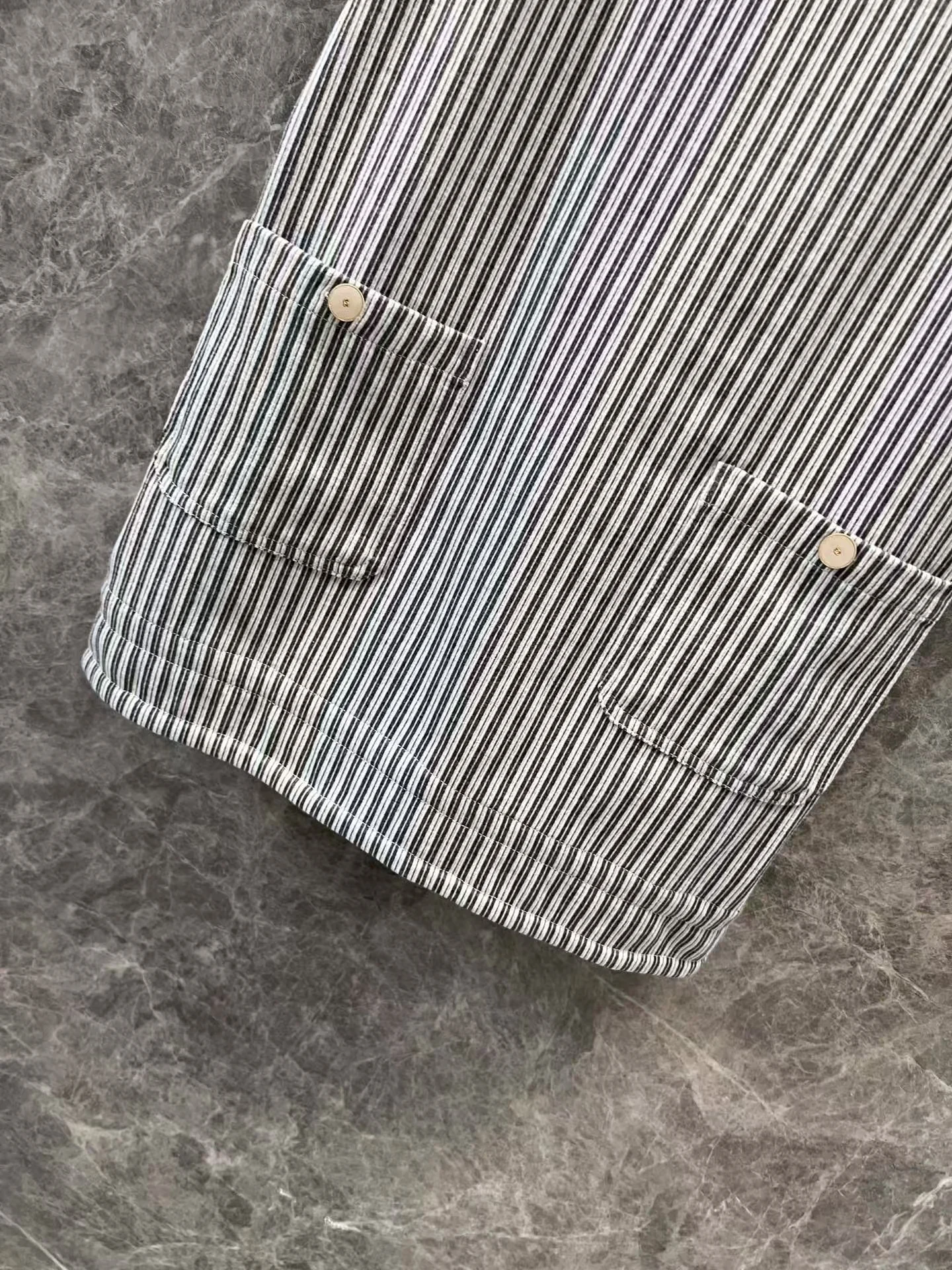 Metallic micro logo striped suspender skirt - Ultra-Collectible