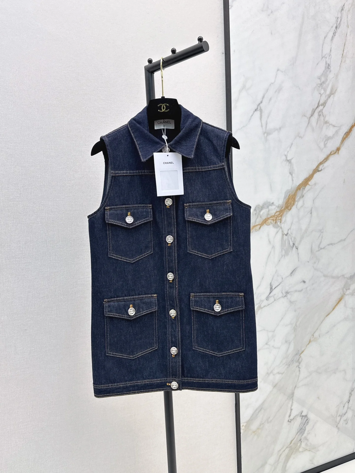 Raw color denim vest jacket - Ultra-Collectible