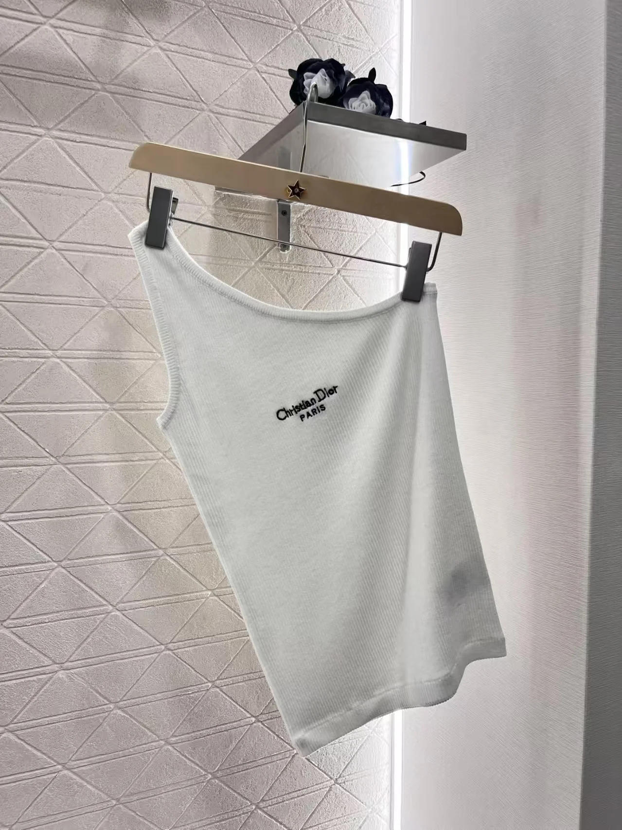 25ss one shoulder knitted vest - Ultra-Collectible