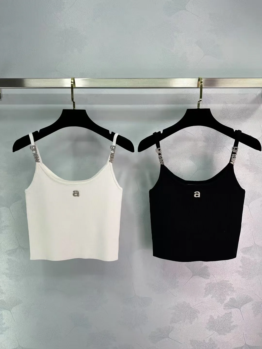 25SS Rhinestone shoulder strap knitted suspender belt - Ultra-Collectible