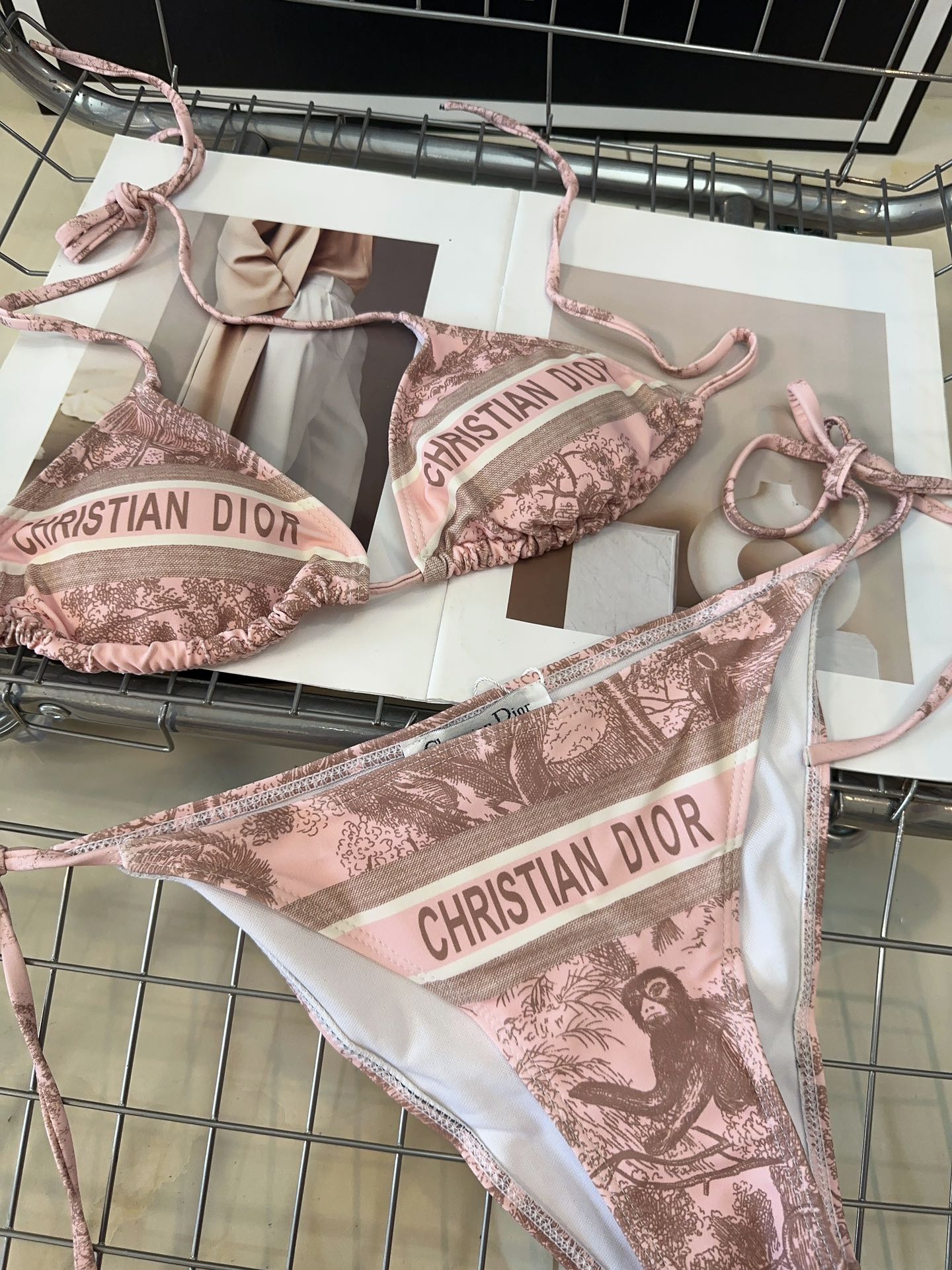 Pink printed lace-up tankini swimsuit - Ultra-Collectible