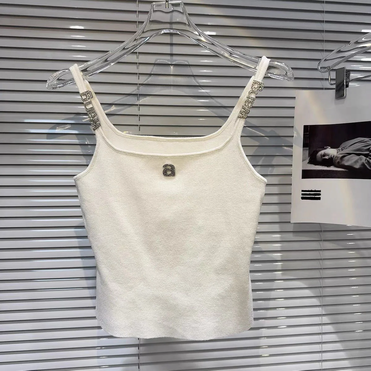 Rhinestone shoulder strap knitted suspender belt - Ultra-Collectible