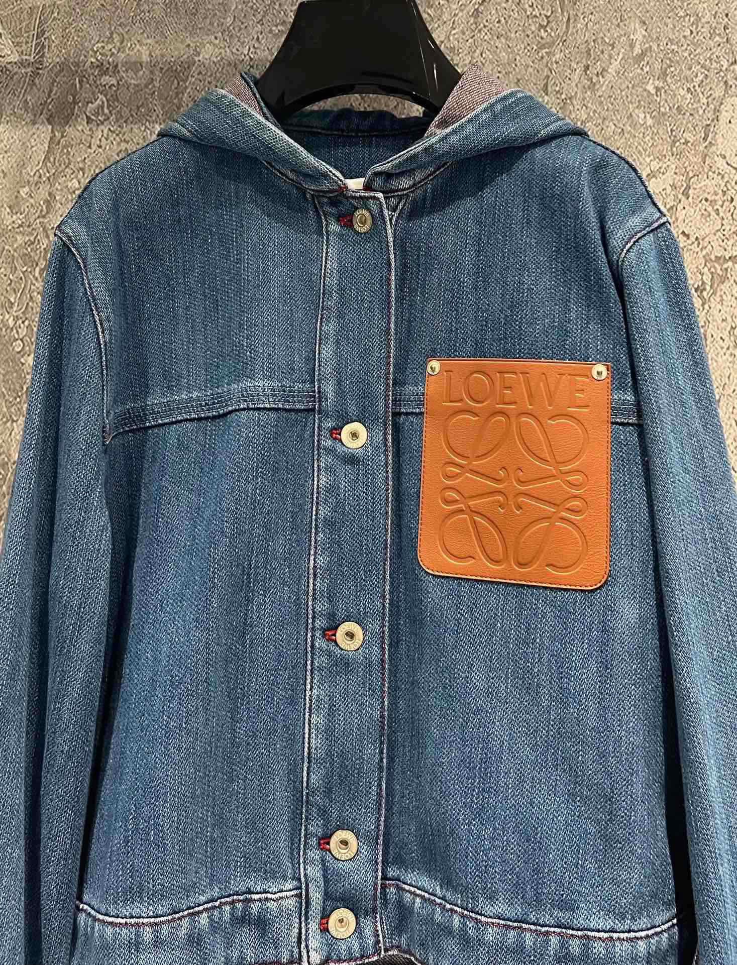 Letter leather logo pocket denim jacket - Ultra-Collectible