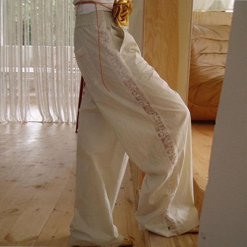 Lace paneled wide leg pants - Ultra-Collectible