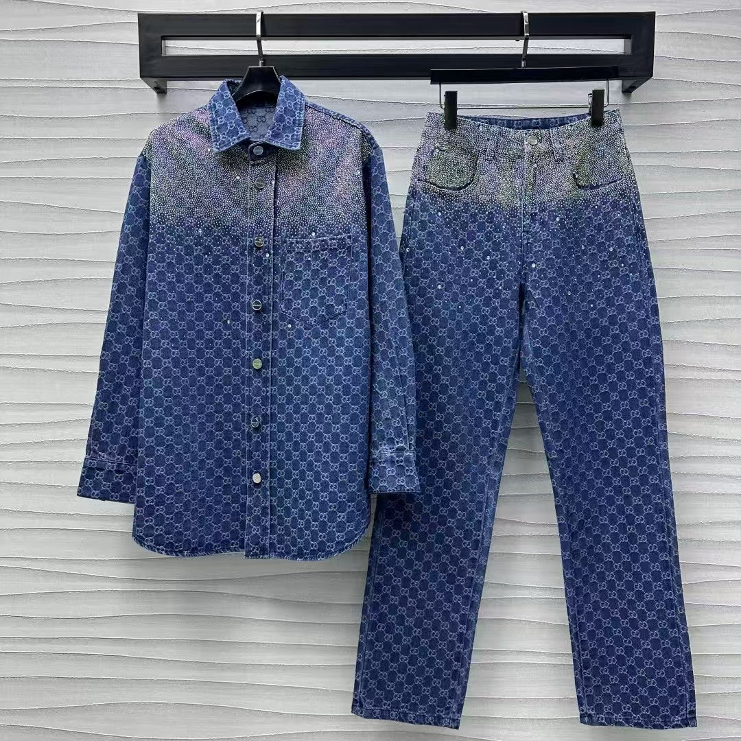 2025 new hot diamond jacquard straight trousers - Ultra-Collectible