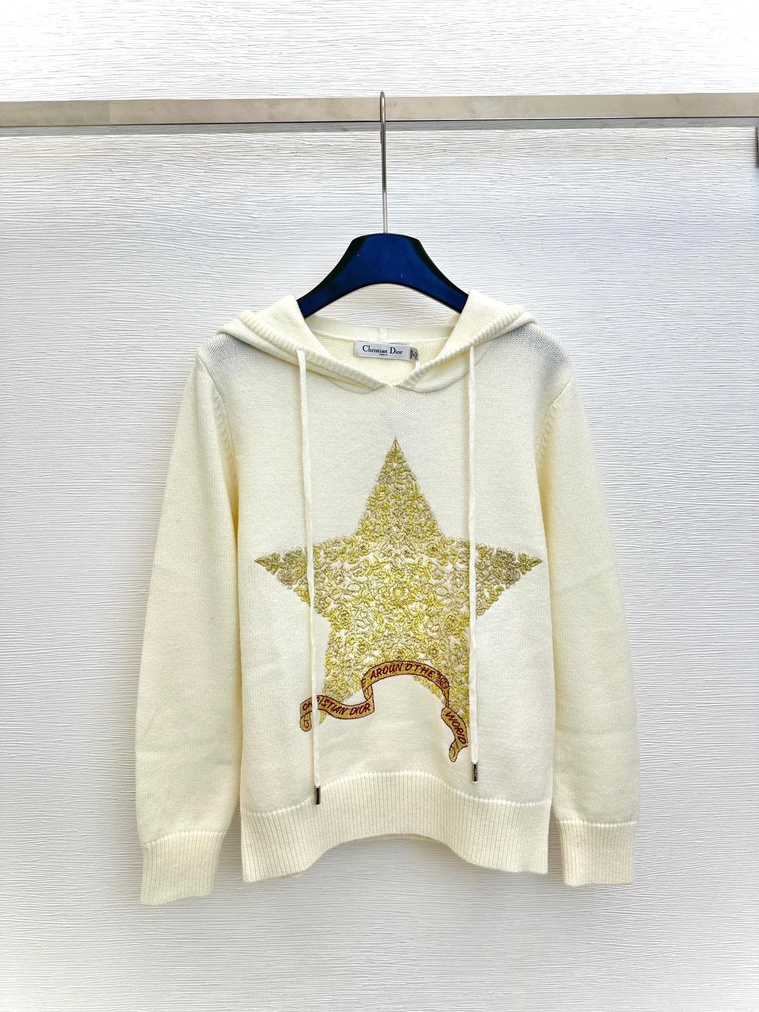 star embroidered hooded knit top - Ultra-Collectible