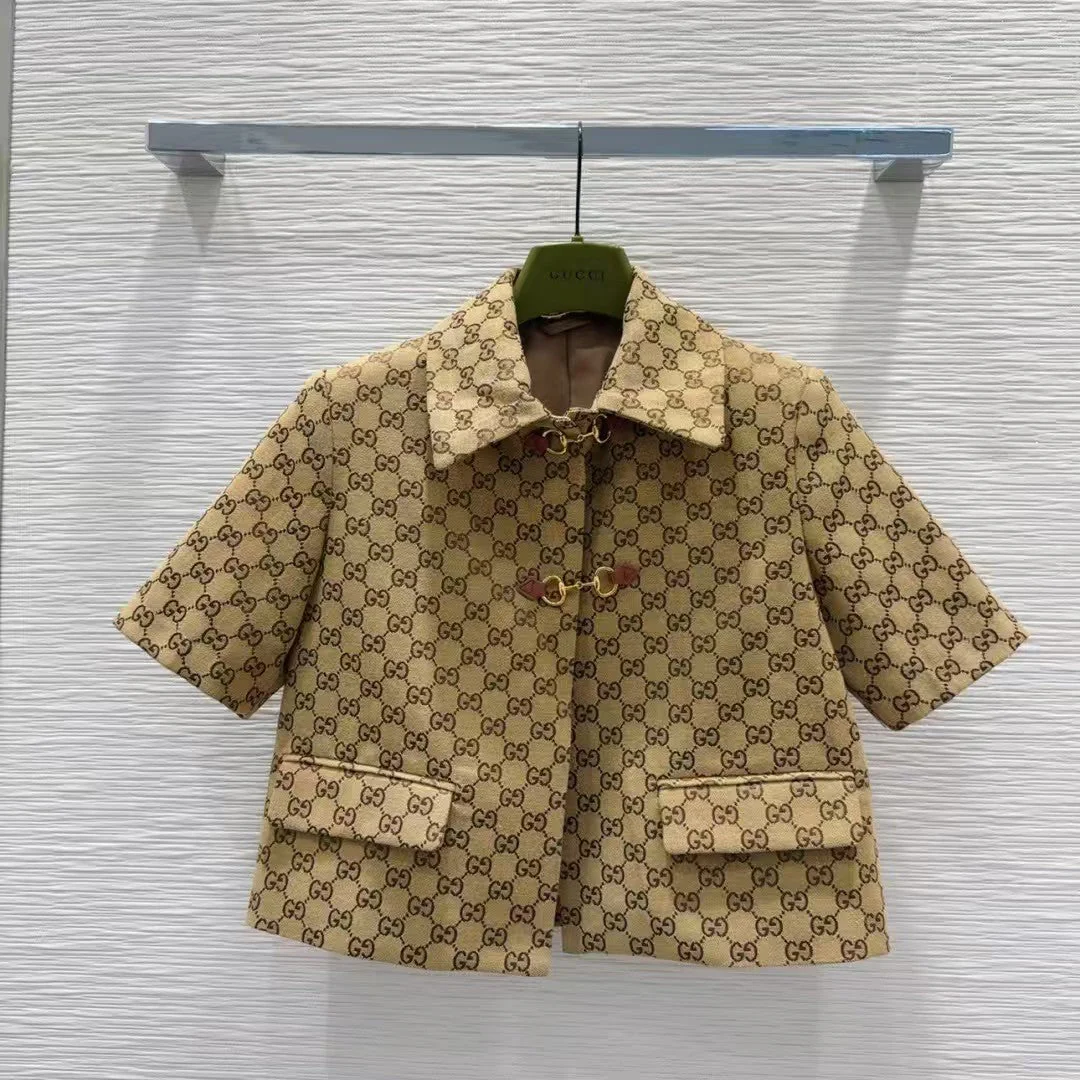 25ss jacquard lapel short sleeve jacket - Ultra-Collectible