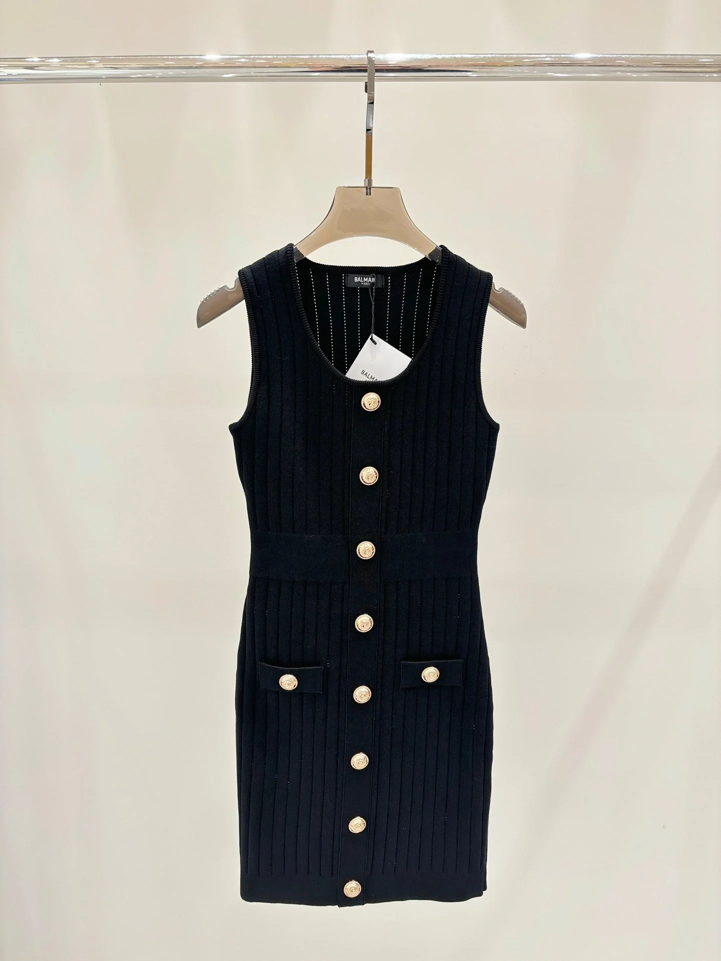 Temperament heavy buttoned slim fit knitted dress - Ultra-Collectible