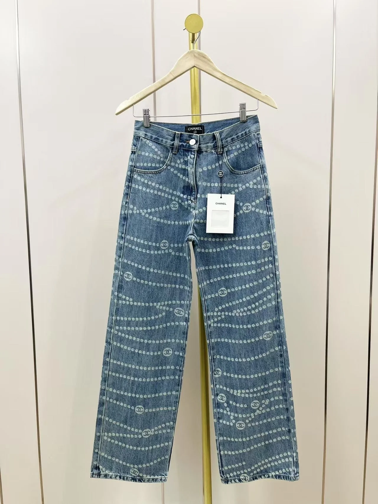 25ss spring and summer new heavy craftsmanship laser burnt distressed retro jeans - Ultra-Collectible