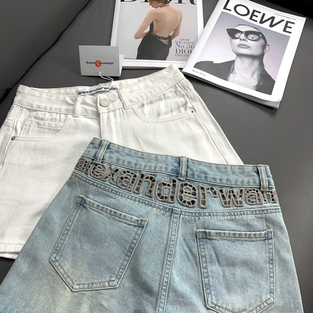 Denim shorts with cutout letters - Ultra-Collectible