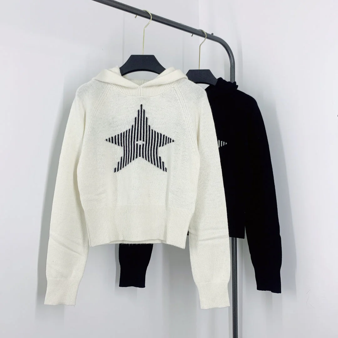 Wool Blend Hooded Knit Sweater - Ultra-Collectible