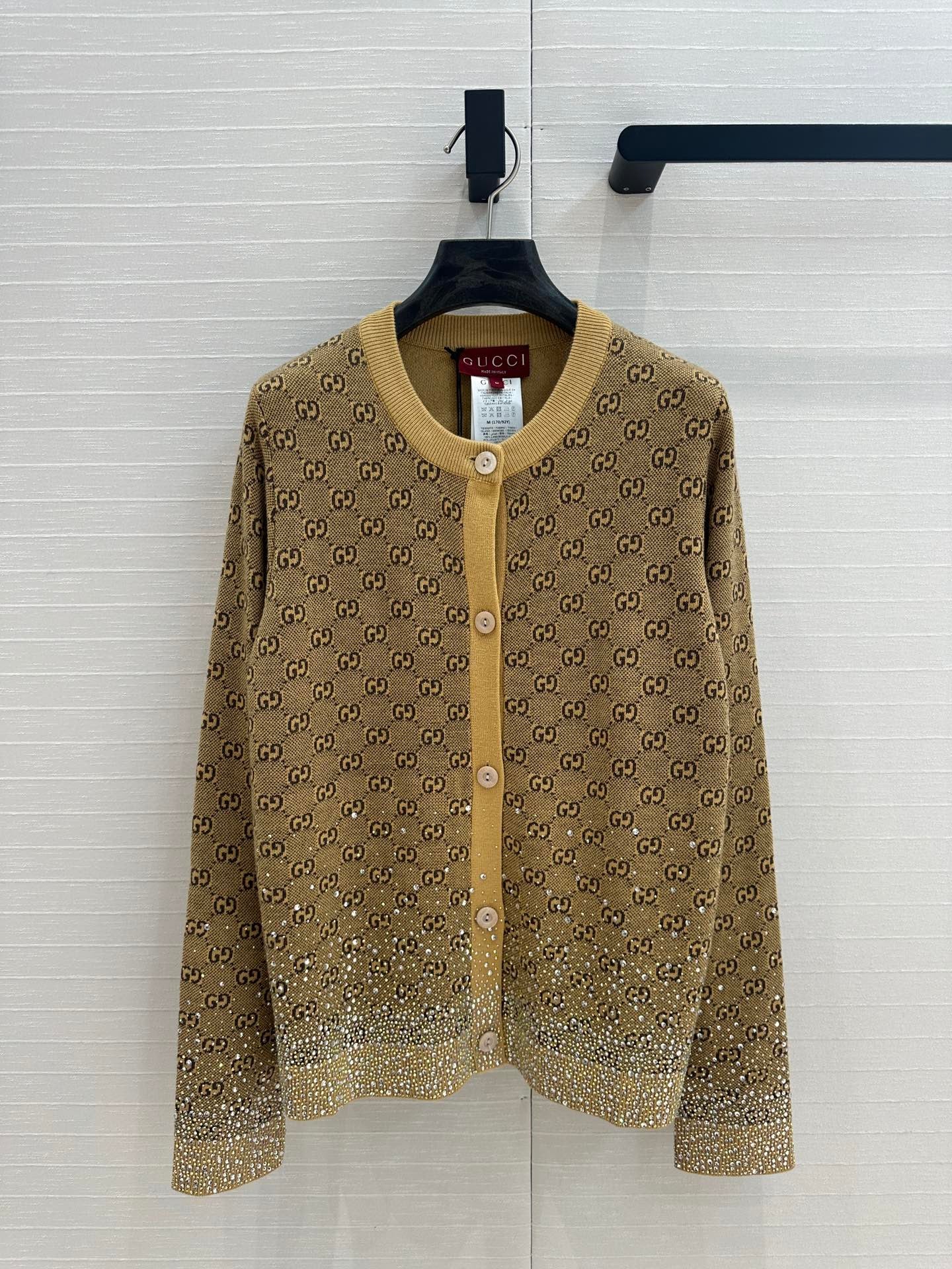 24ss early autumn new product flash diamond retro full g knitted cardigan - Ultra-Collectible