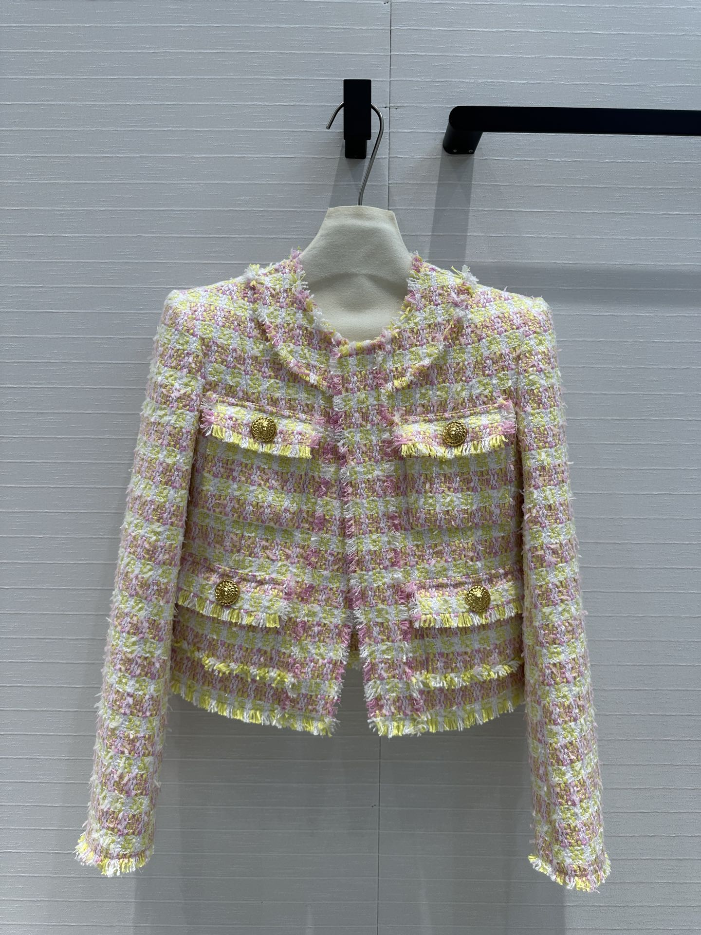 Yellow pastel plaid tweed jacket - Ultra-Collectible