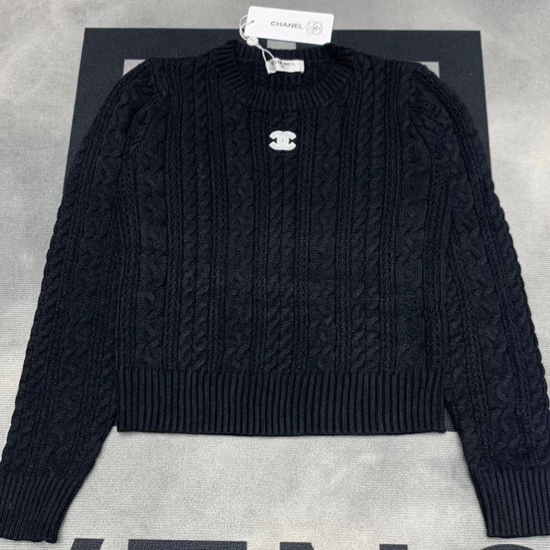 Diamond hollow round neck puff sleeve knitted top - Ultra-Collectible