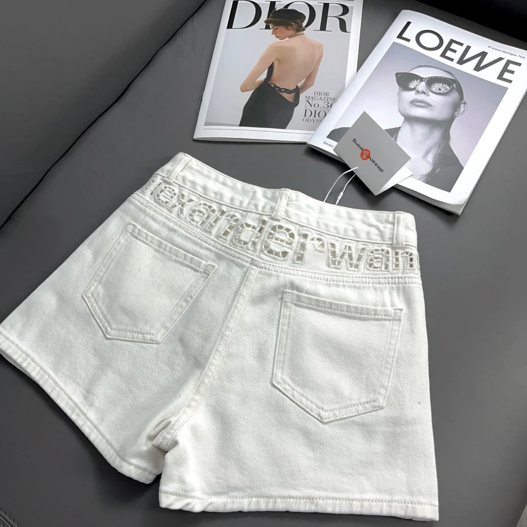 Denim shorts with cutout letters - Ultra-Collectible