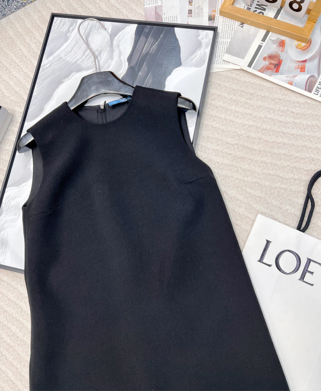 25SS early spring new round neck sleeveless velvet bow dress - Ultra-Collectible