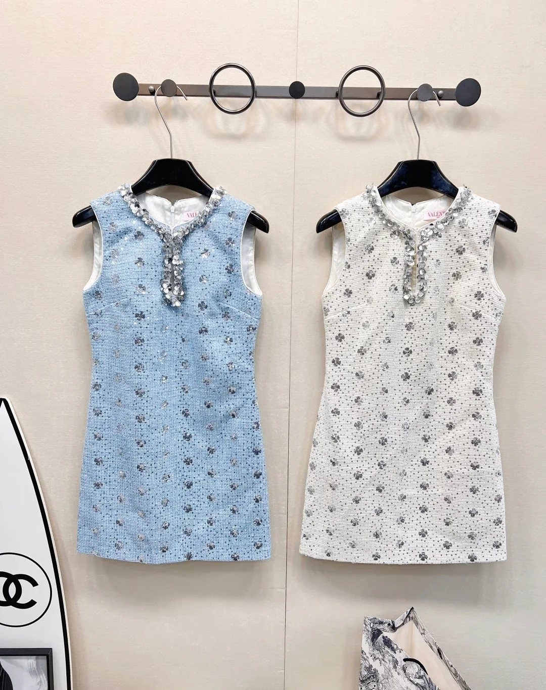 New heavy diamond hollow sequin sleeveless woven dress - Ultra-Collectible