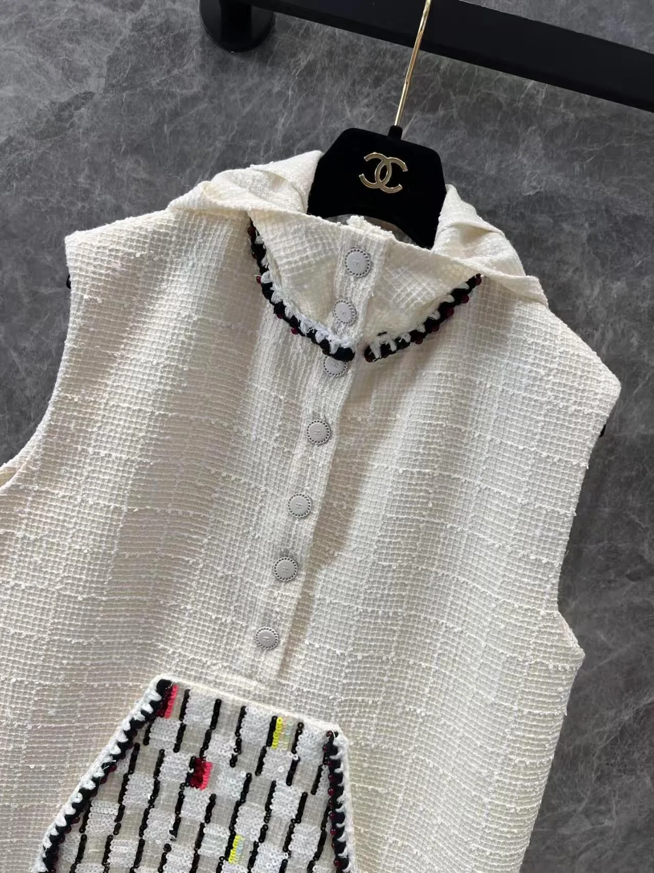 25c early spring new hooded sequin sleeveless slub hooded skirt - Ultra-Collectible