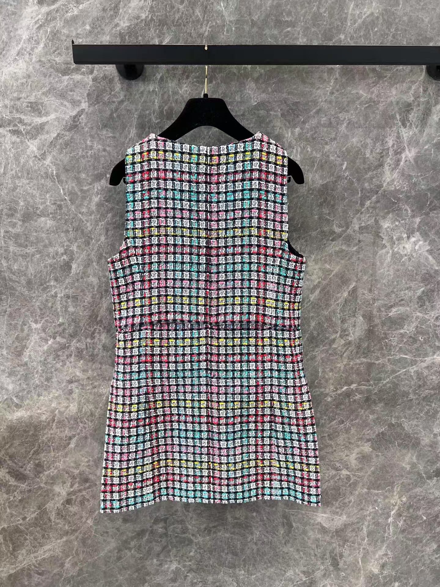 25ss new tweed round neck silk lining sundress - Ultra-Collectible