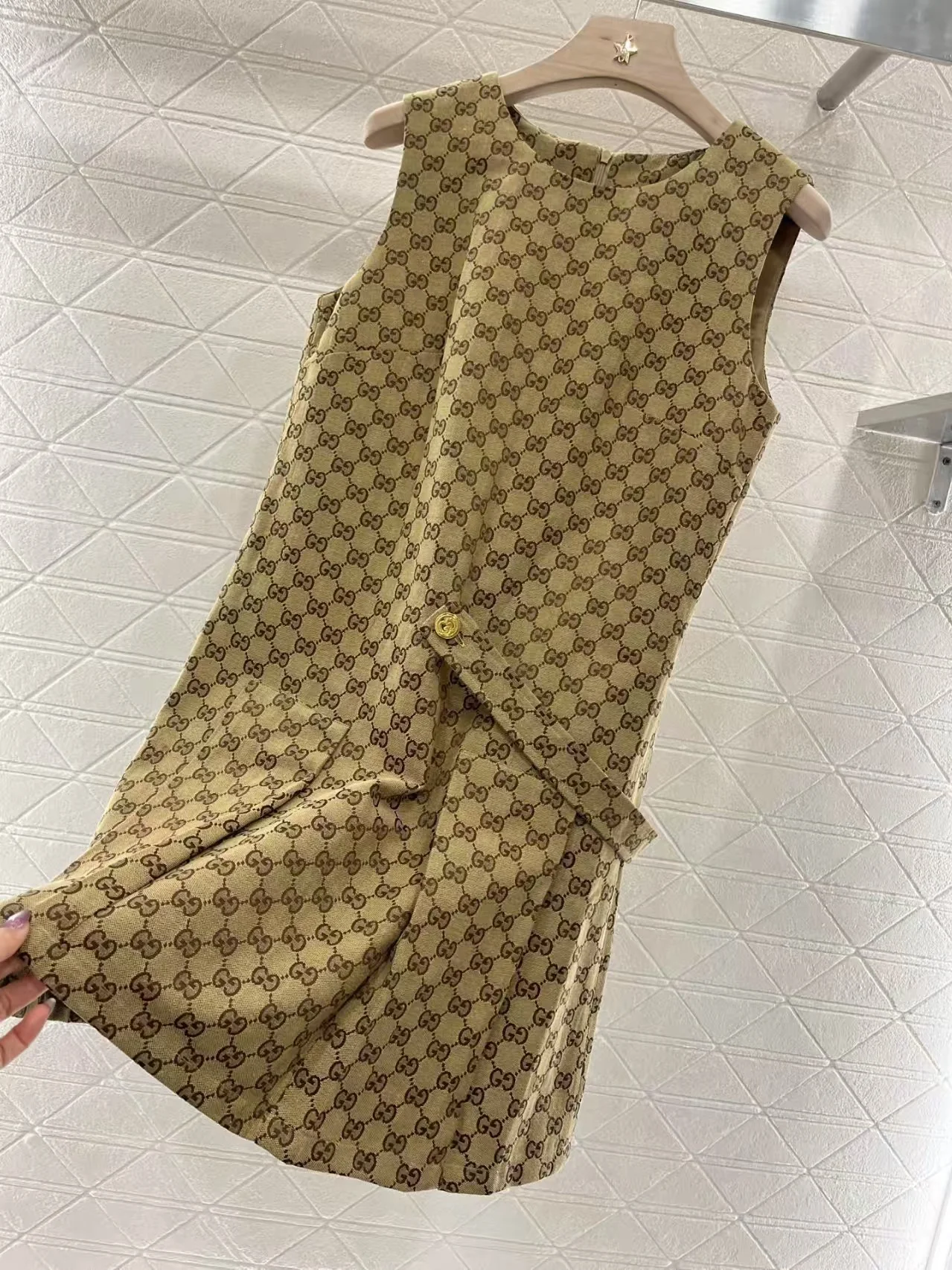 25ss sleeveless pleated jacquard tank dress - Ultra-Collectible