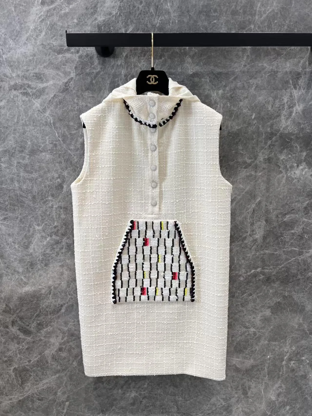 25c early spring new hooded sequin sleeveless slub hooded skirt - Ultra-Collectible