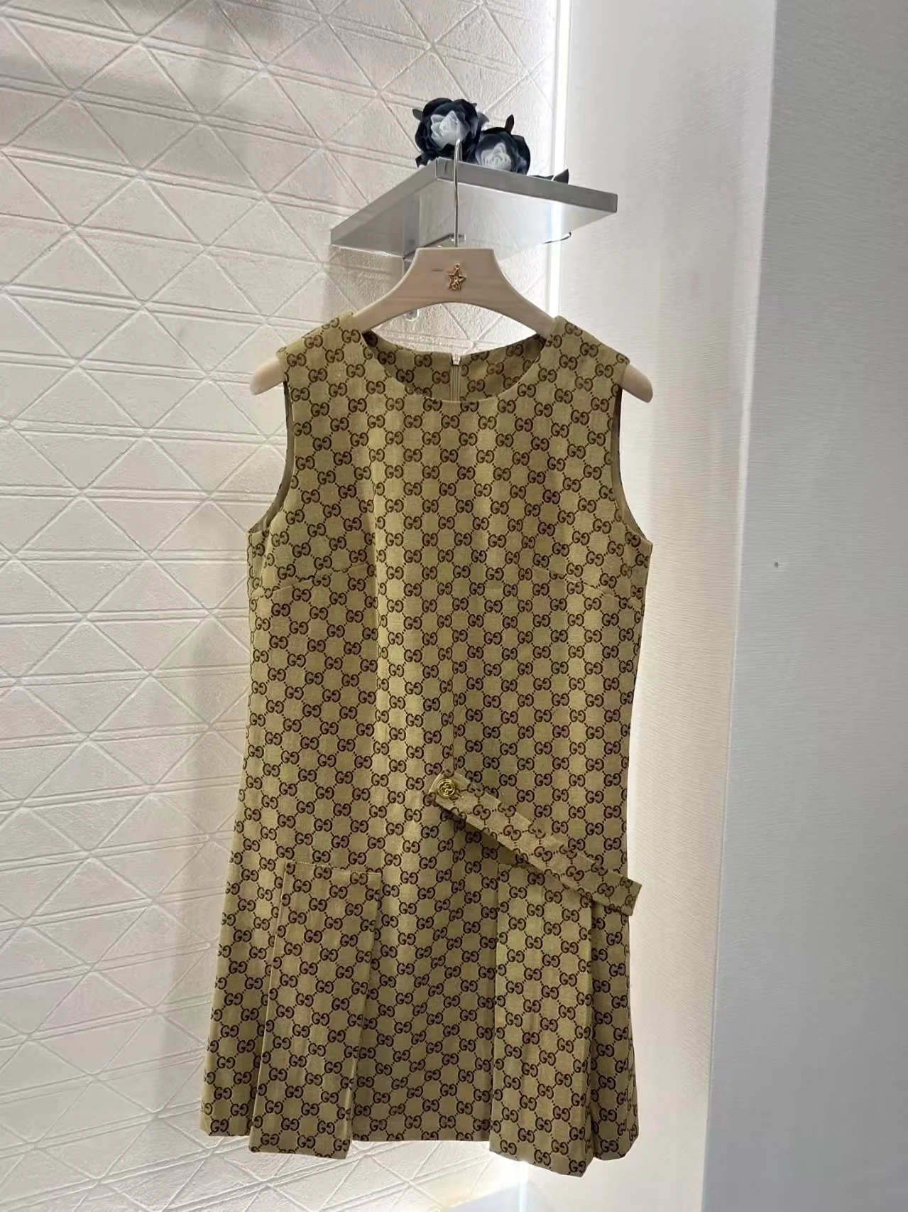 25ss sleeveless pleated jacquard tank dress - Ultra-Collectible