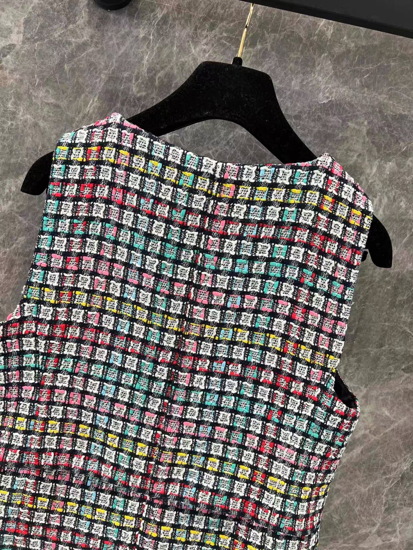 25ss new tweed round neck silk lining sundress - Ultra-Collectible