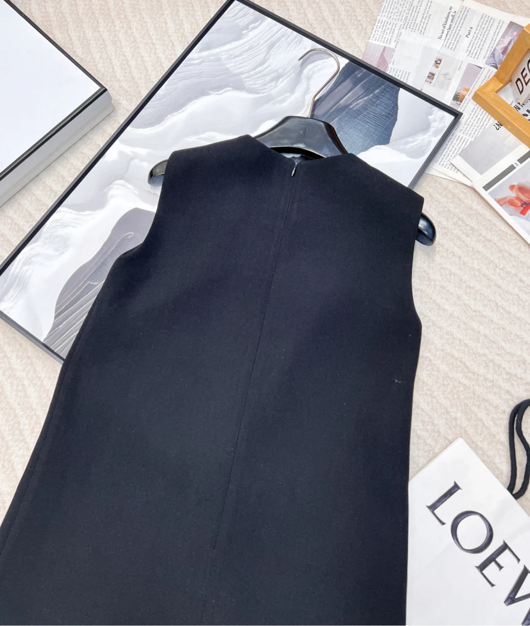 25SS early spring new round neck sleeveless velvet bow dress - Ultra-Collectible