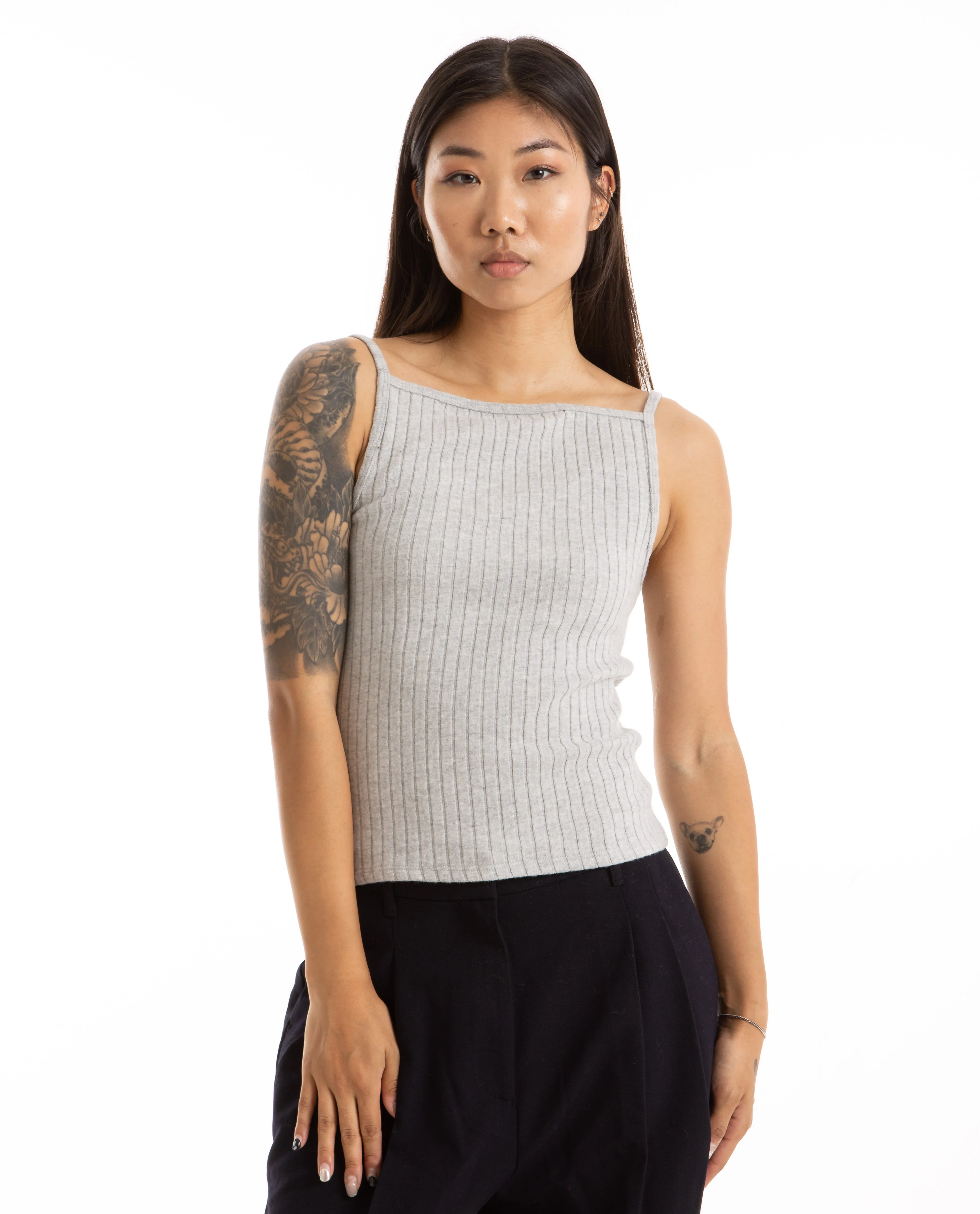 Sweater Rib Tank Grey
